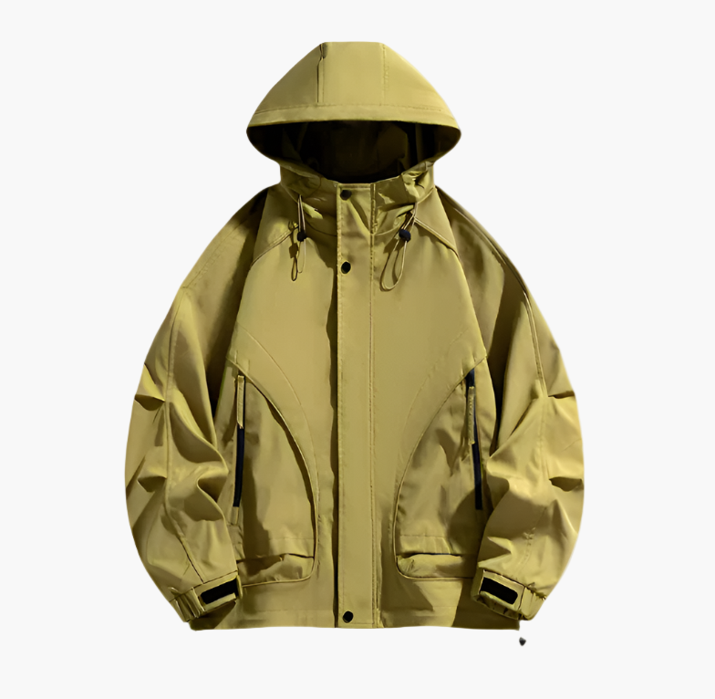 Men's Outdoor Waterproof Windbreaker Jacket Hooded Lightweight Shell