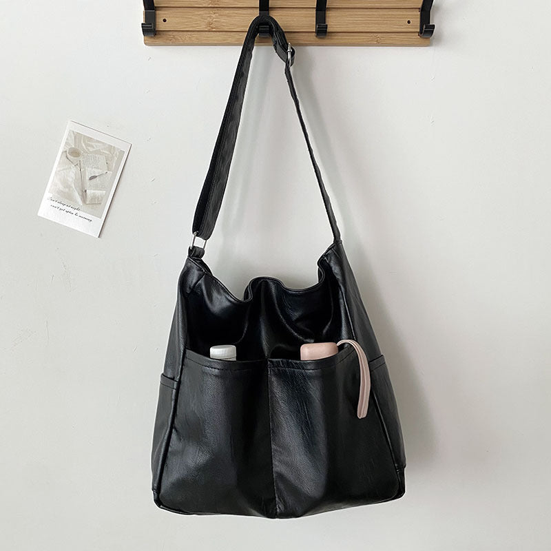 Imogen – Large Capacity Soft Vegan Leather Bucket Bag