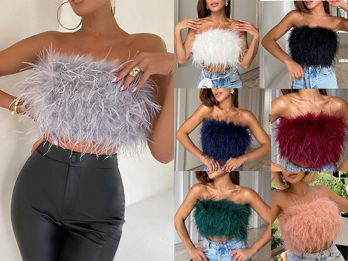 Brenda – Fashion Fluffy Tube Top for Women