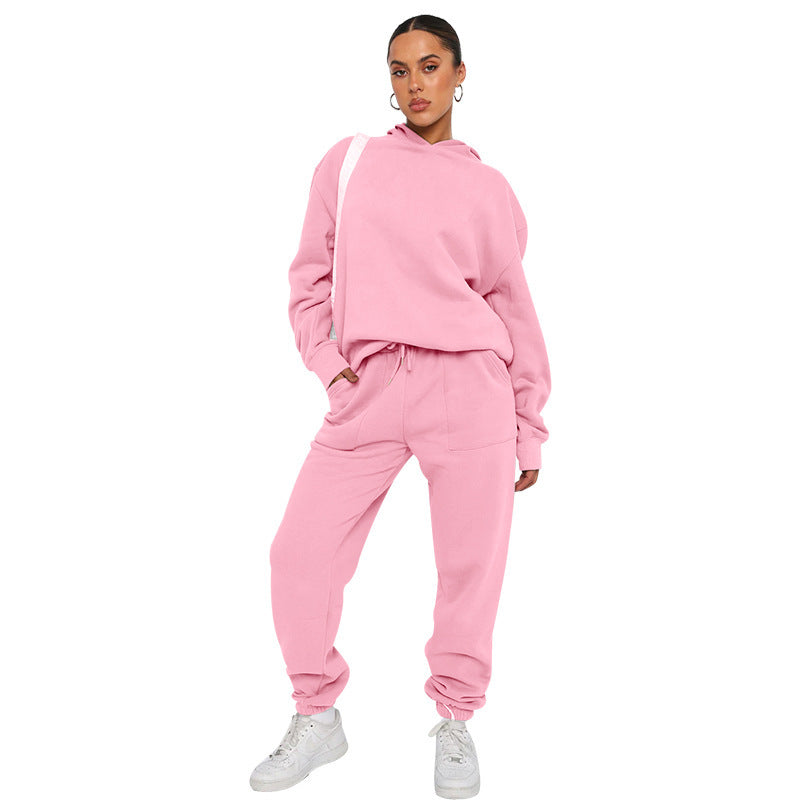 Alison – Solid Color Hooded Long Sleeve Sweater