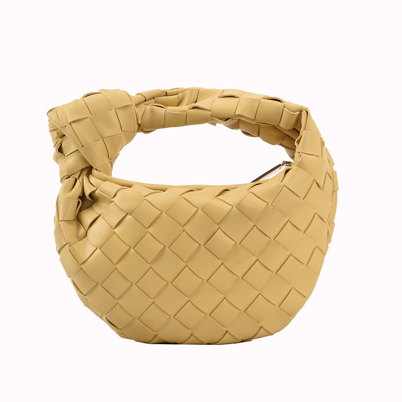 Angela – Woven Small Round Bag in Solid Colors