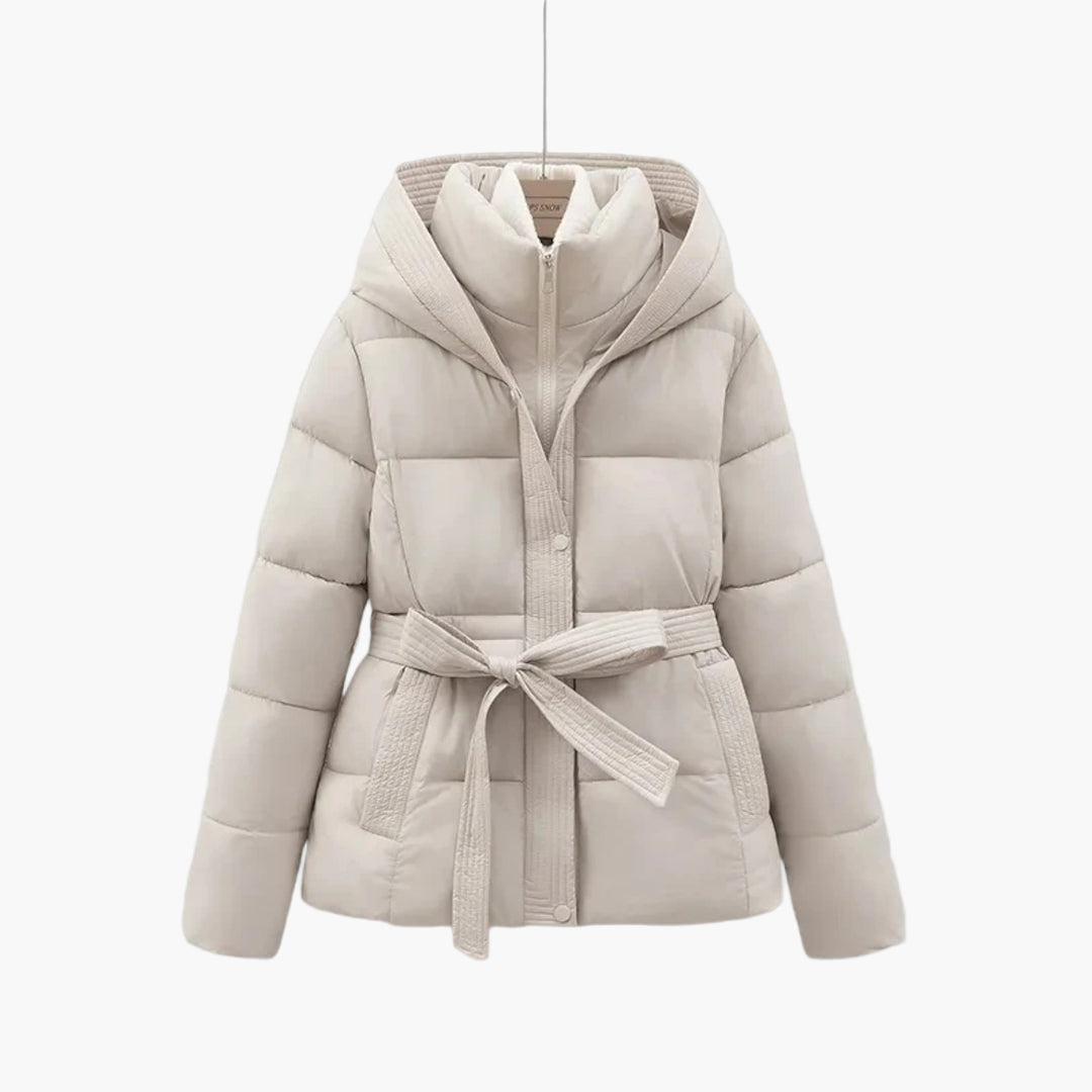 Women's Winter Parka Belted Coat Puffer Jacket for Cold Weather