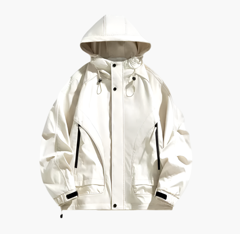 Men's Outdoor Waterproof Windbreaker Jacket Hooded Lightweight Shell