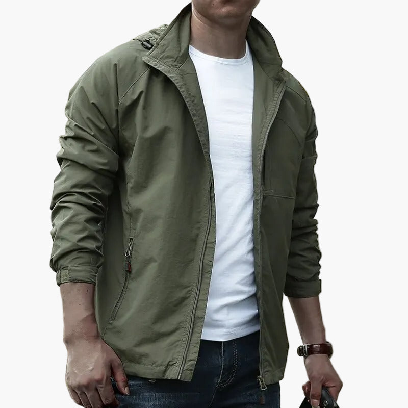 Men's Lightweight Cargo Outdoor Jacket – Casual Waterproof Style for All-Season Versatility