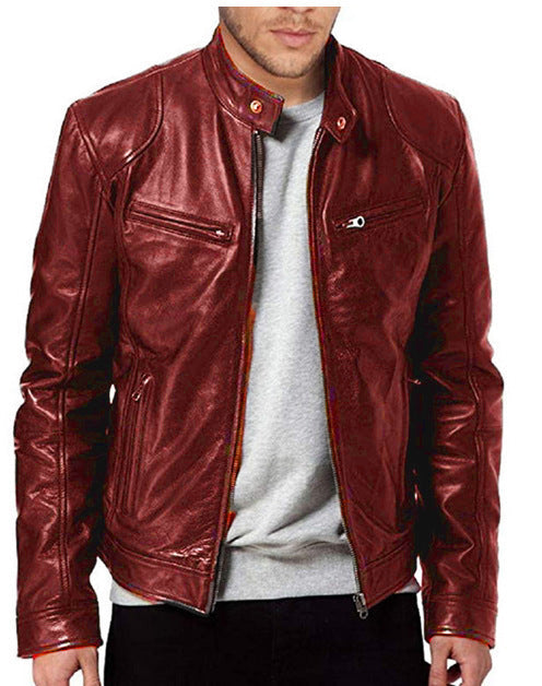 Denise – Warm Zipper Cardigan with Pocket Decorated in Premium Vegan Leather