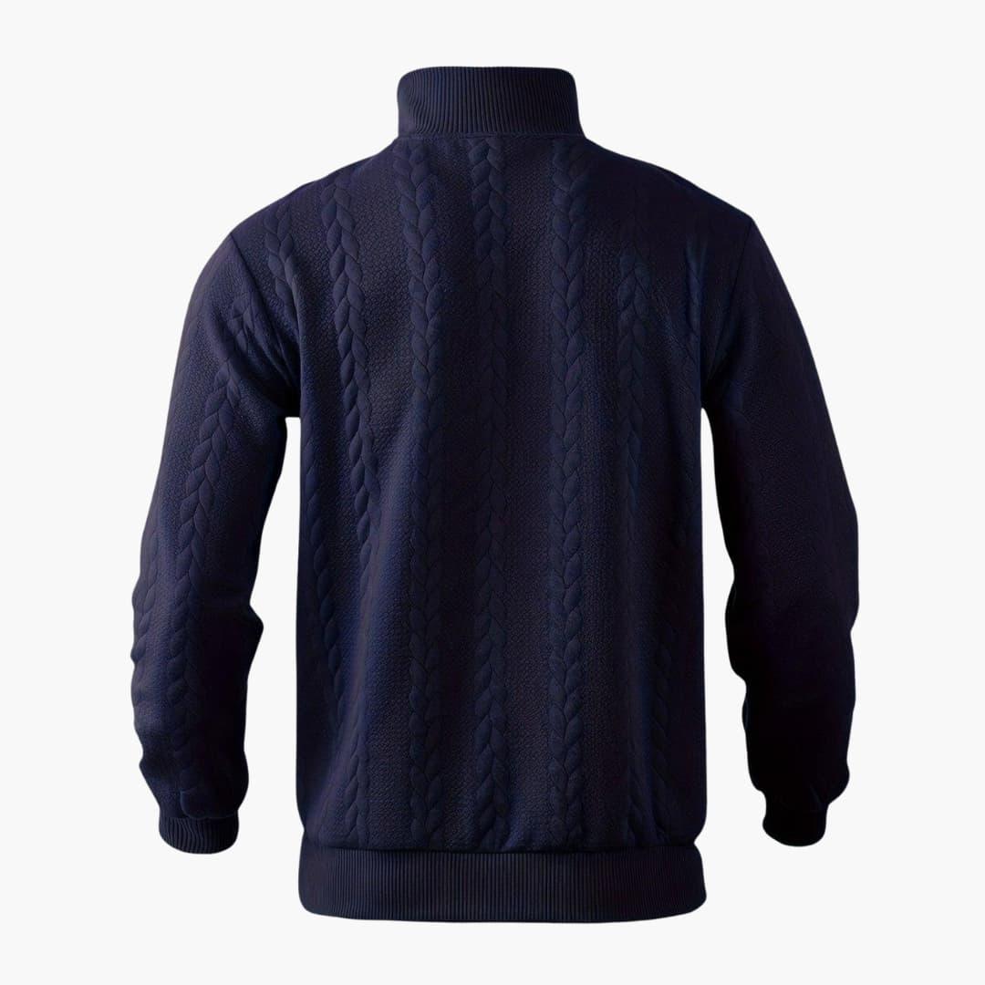 Men's Half-Zip Cable Knit Sweater – Classic Warm Pullover for Everyday Style