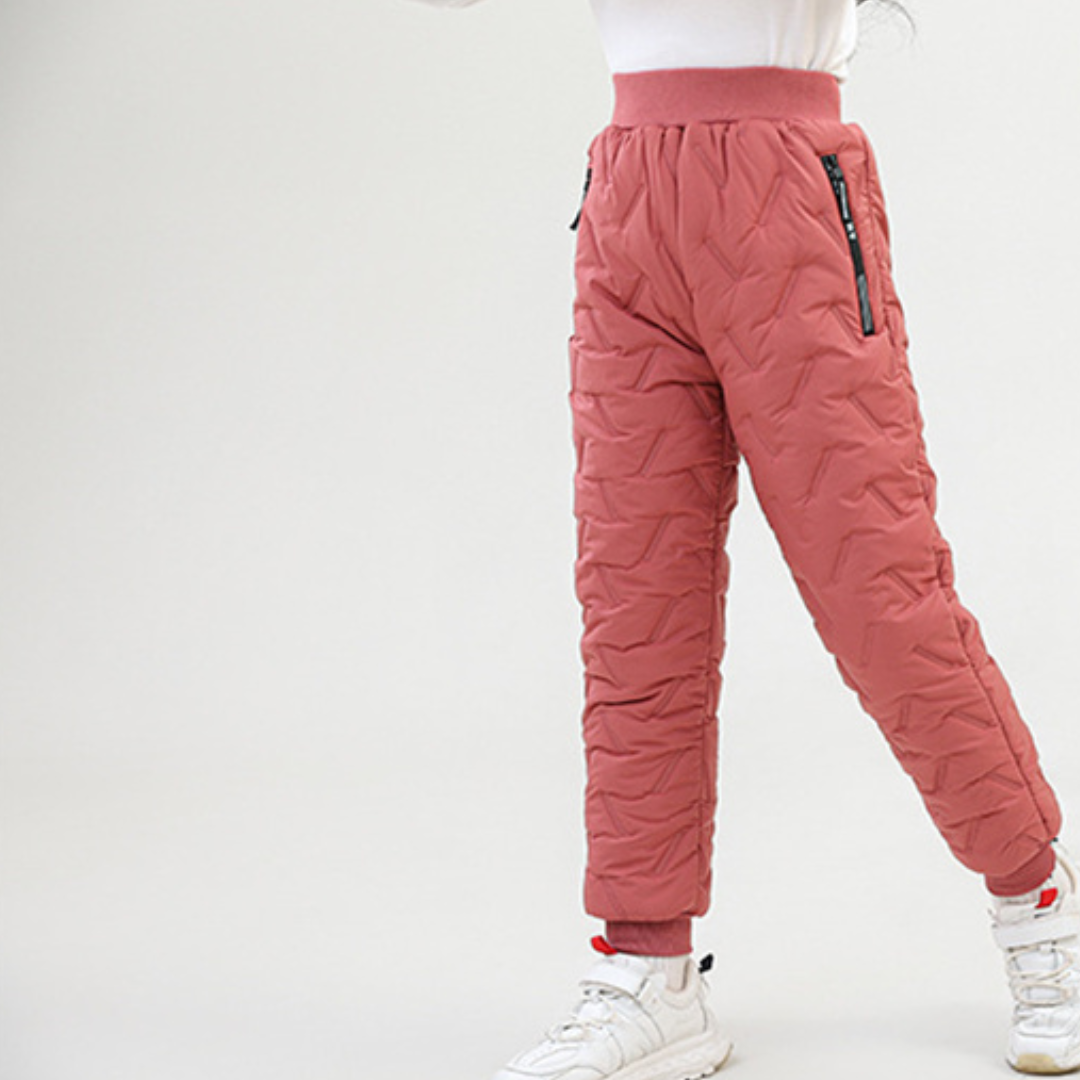 Children's Outdoor Winter Pants Fleece-Lined Waterproof Windproof Snow Trousers