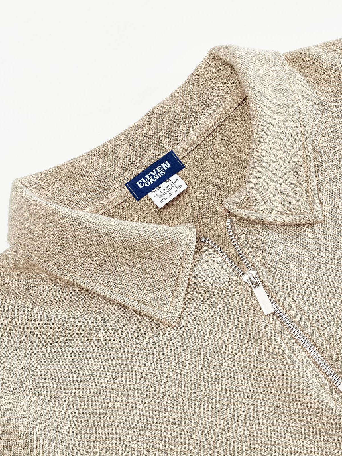 Men's Smart-Casual Textured Half-Zip Pullover Sweatshirt