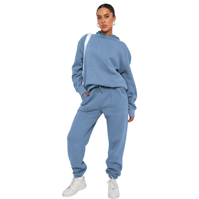 Alison – Solid Color Hooded Long Sleeve Sweater