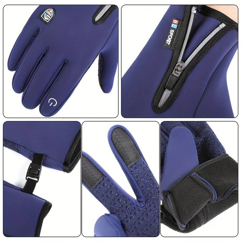 Men's and Women's Winter Outdoor Waterproof Touchscreen Gloves for Sports and Commuting