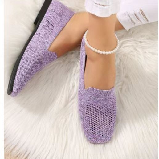 Christine – Square Toe Flat Bottom Casual Shoes