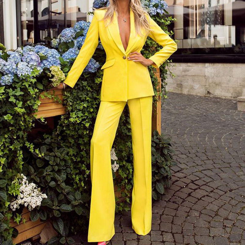 Emily – Stylish Casual Suit with Straight-Leg Pants