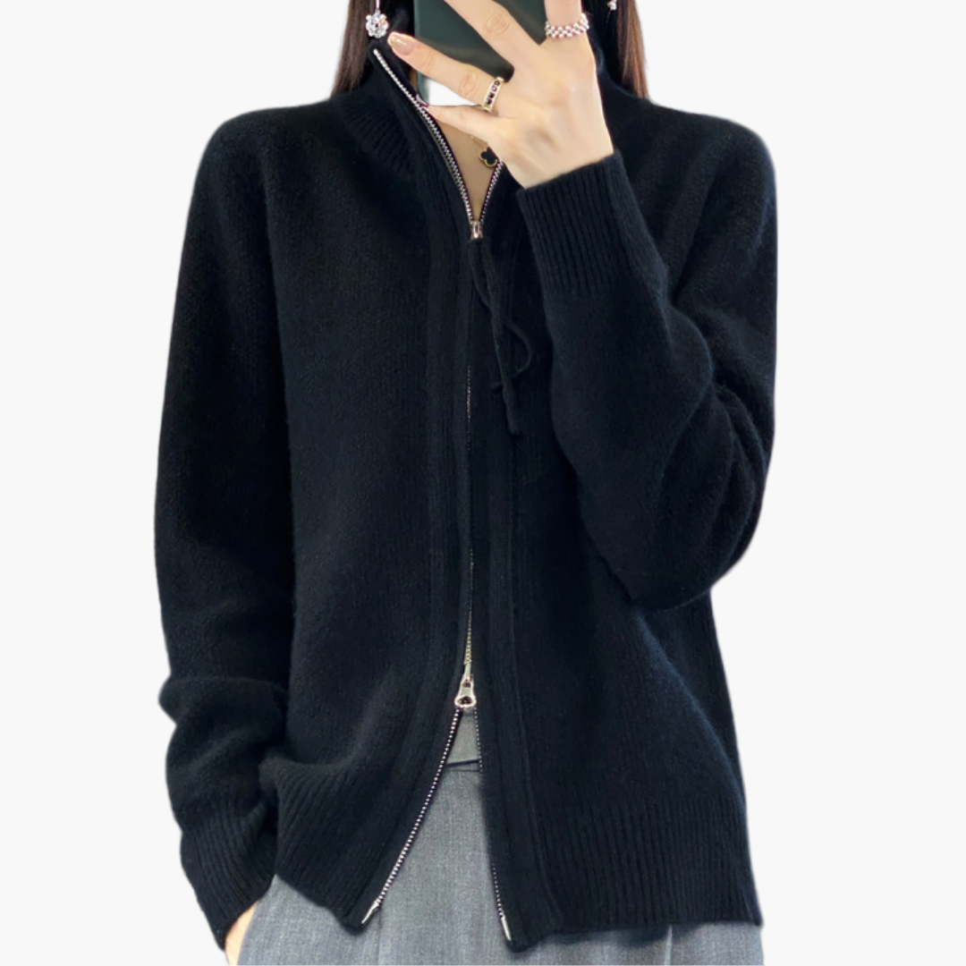 Women's Classic Zip-Up Cardigan Sweater – Versatile Everyday Layer