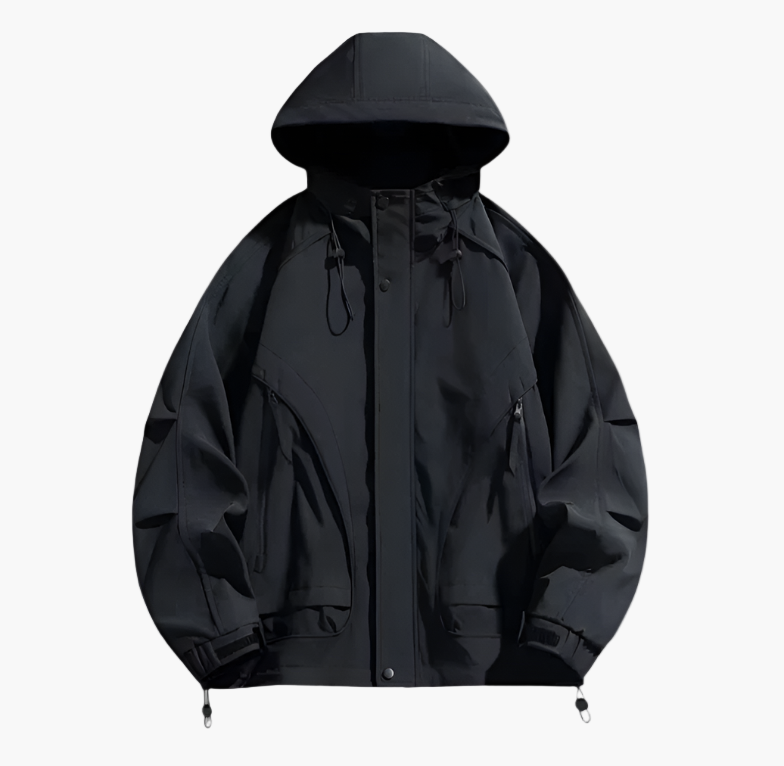 Men's Outdoor Waterproof Windbreaker Jacket Hooded Lightweight Shell