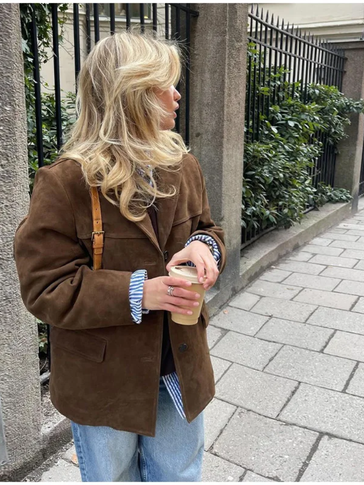 Women's Classic Oversized Blazer – Elegant Fall & Winter Outerwear for Everyday Style