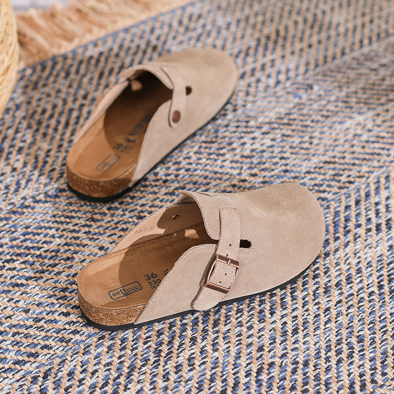 Danielle – French Retro Closed Toe Half Slippers