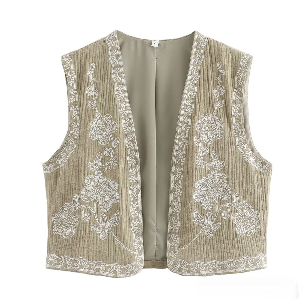 Jean – Stylish Casual Two-tone Embroidered Vest