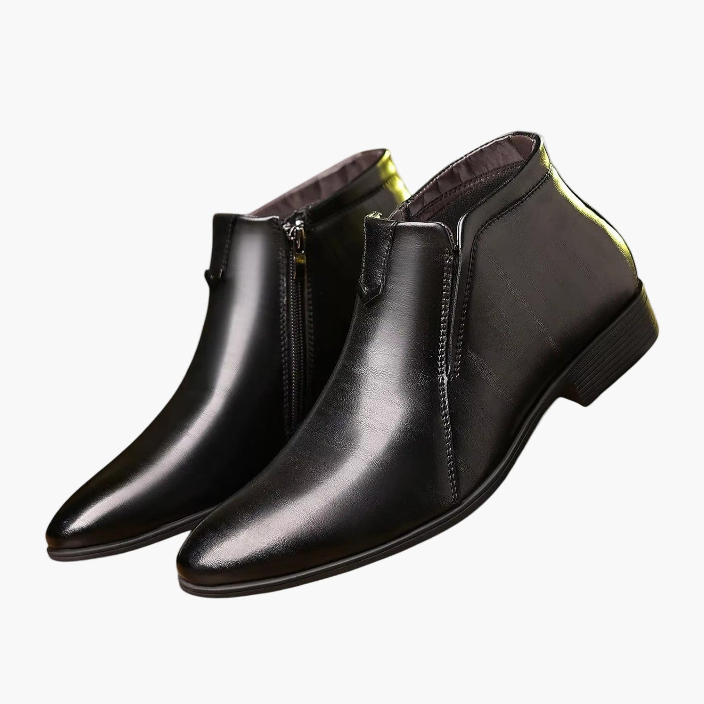 Men's Retro High-Top Dress Ankle Boots Classic Formal Zip-Up Shoes