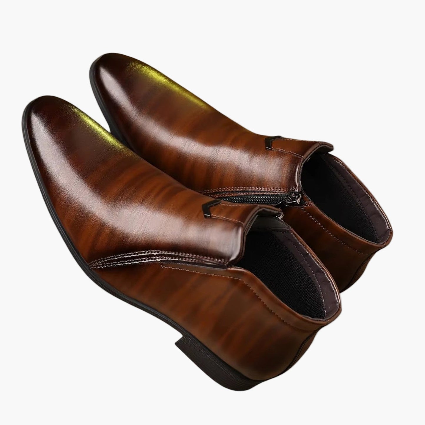 Men's Retro High-Top Dress Ankle Boots Classic Formal Zip-Up Shoes