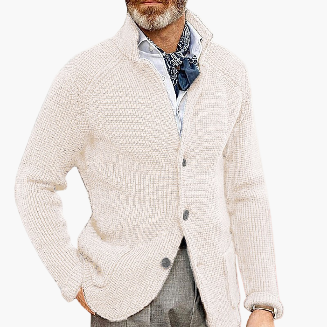 Men's Classic Knitted Button-Up Cardigan Sweater for Smart Casual Style