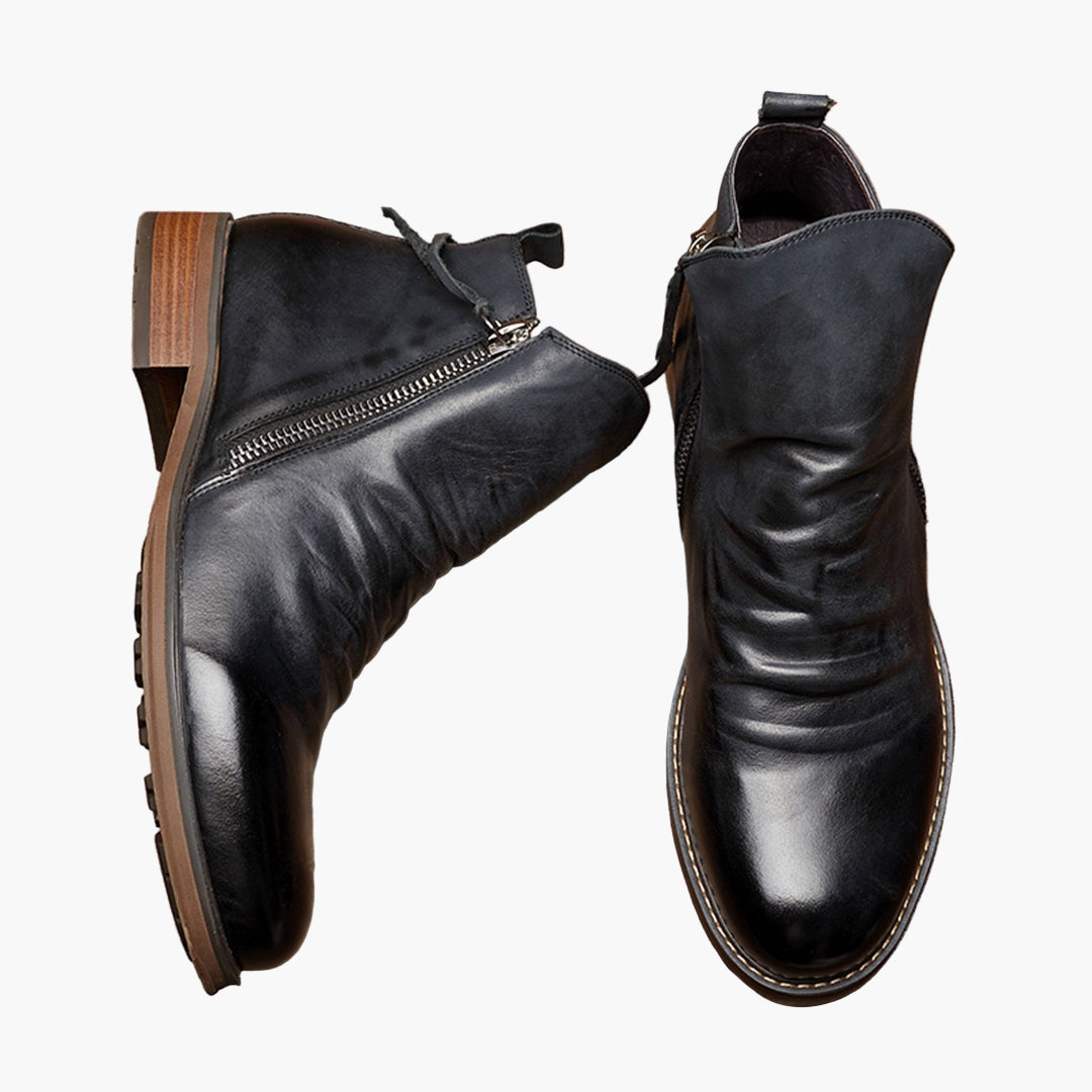 Men's Classic Ankle Boots with Side Zip – Sleek Urban Style & Everyday Comfort