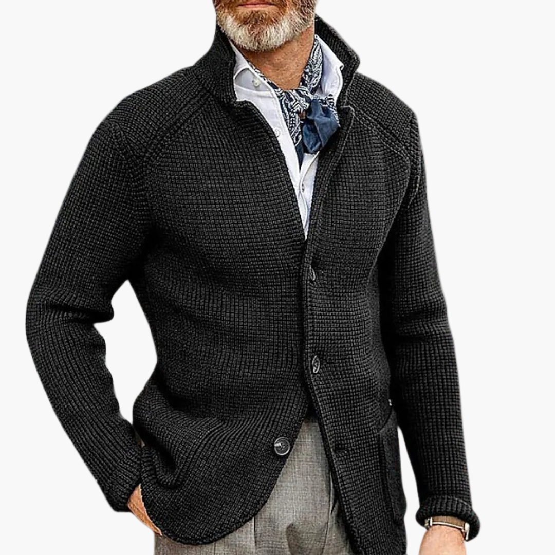 Men's Classic Knitted Button-Up Cardigan Sweater for Smart Casual Style