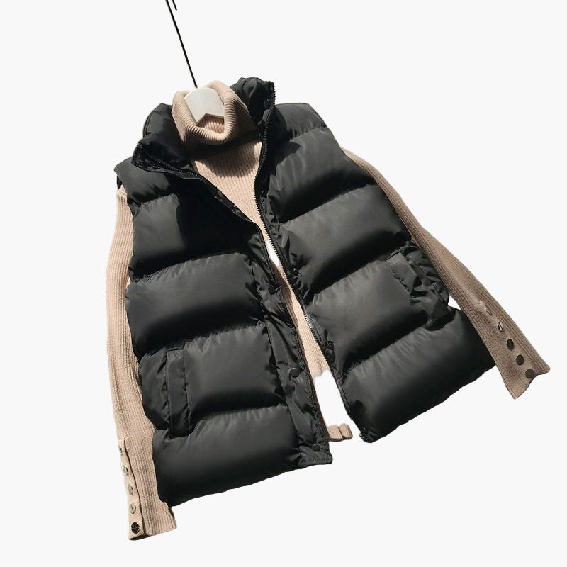 Women's Stylish Padded Outdoor Puffer Vest – Warm, Trendy, and Waterproof for Spring and Fall