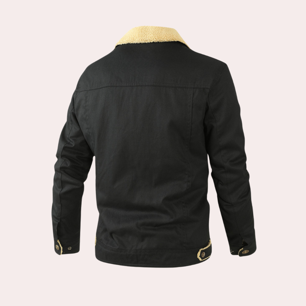 Men's Vintage Winter Bomber Jacket with Sherpa Lining – Stylish and Warm Casual Outerwear