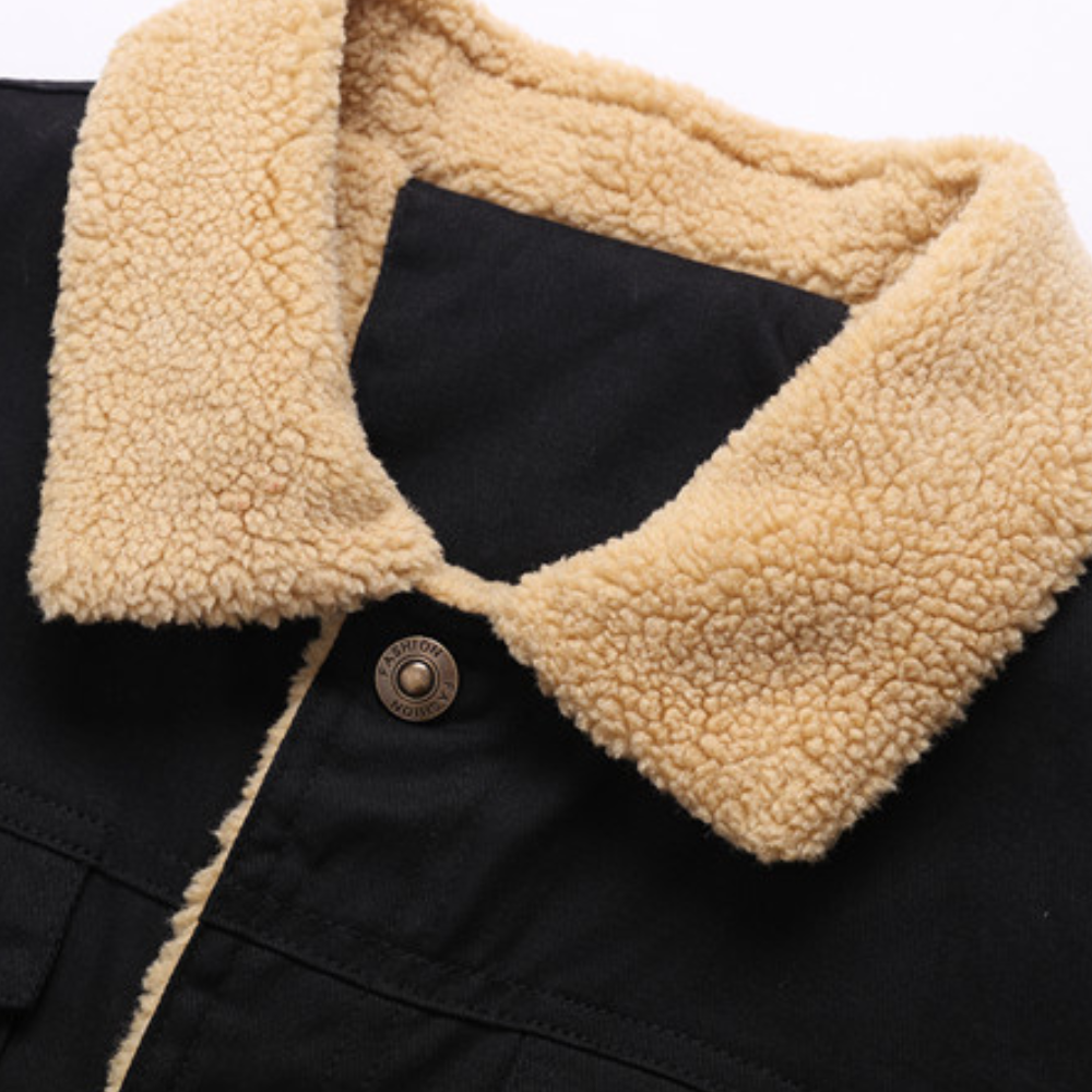 Men's Vintage Winter Bomber Jacket with Sherpa Lining – Stylish and Warm Casual Outerwear