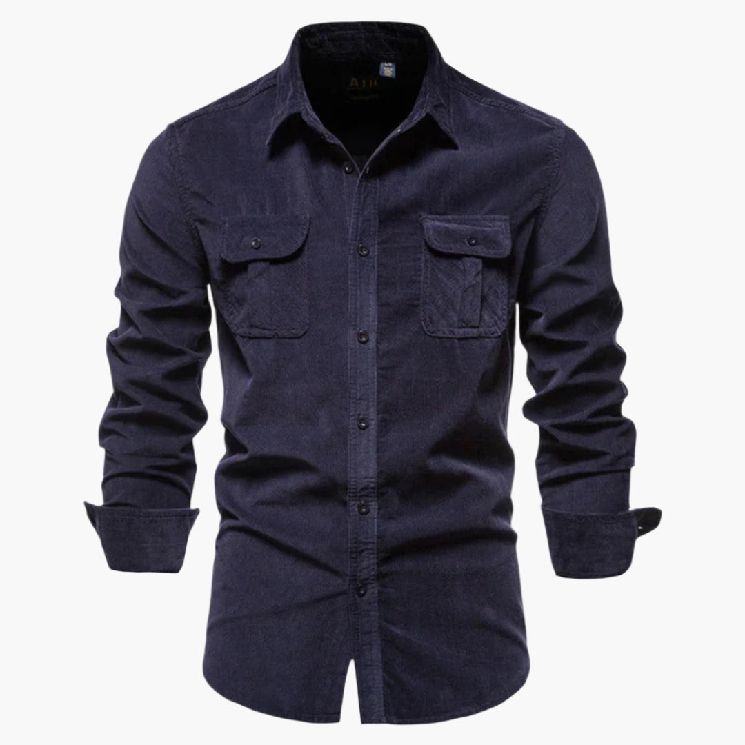 Men's Corduroy Shirt Slim Fit Casual Formal Versatile Style