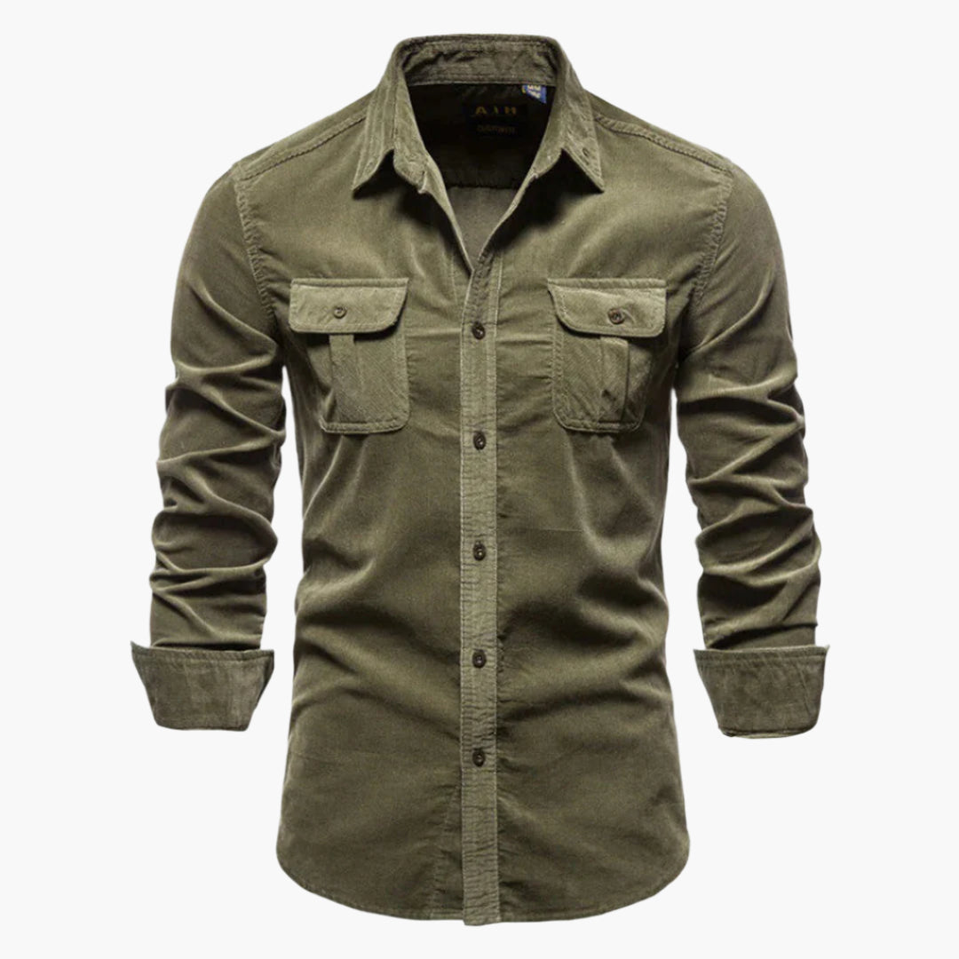 Men's Corduroy Shirt Slim Fit Casual Formal Versatile Style