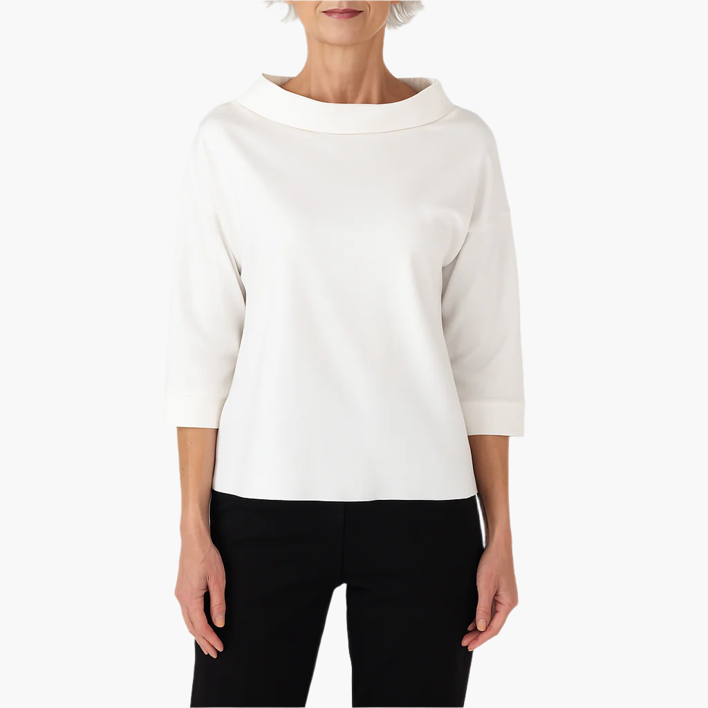 Women's Elegant 3/4 Sleeve High Collar Top – Versatile Everyday and Formal Style