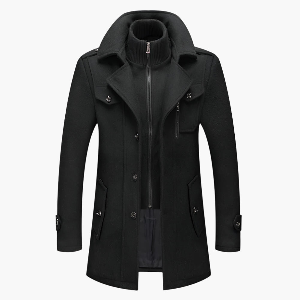 Men's Classic Formal Winter Overcoat – Elegant Two-Piece Business & Casual Jacket