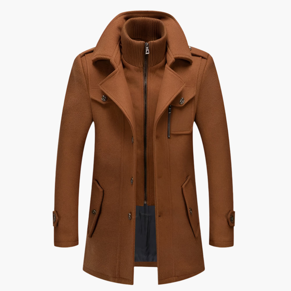 Men's Classic Formal Winter Overcoat – Elegant Two-Piece Business & Casual Jacket