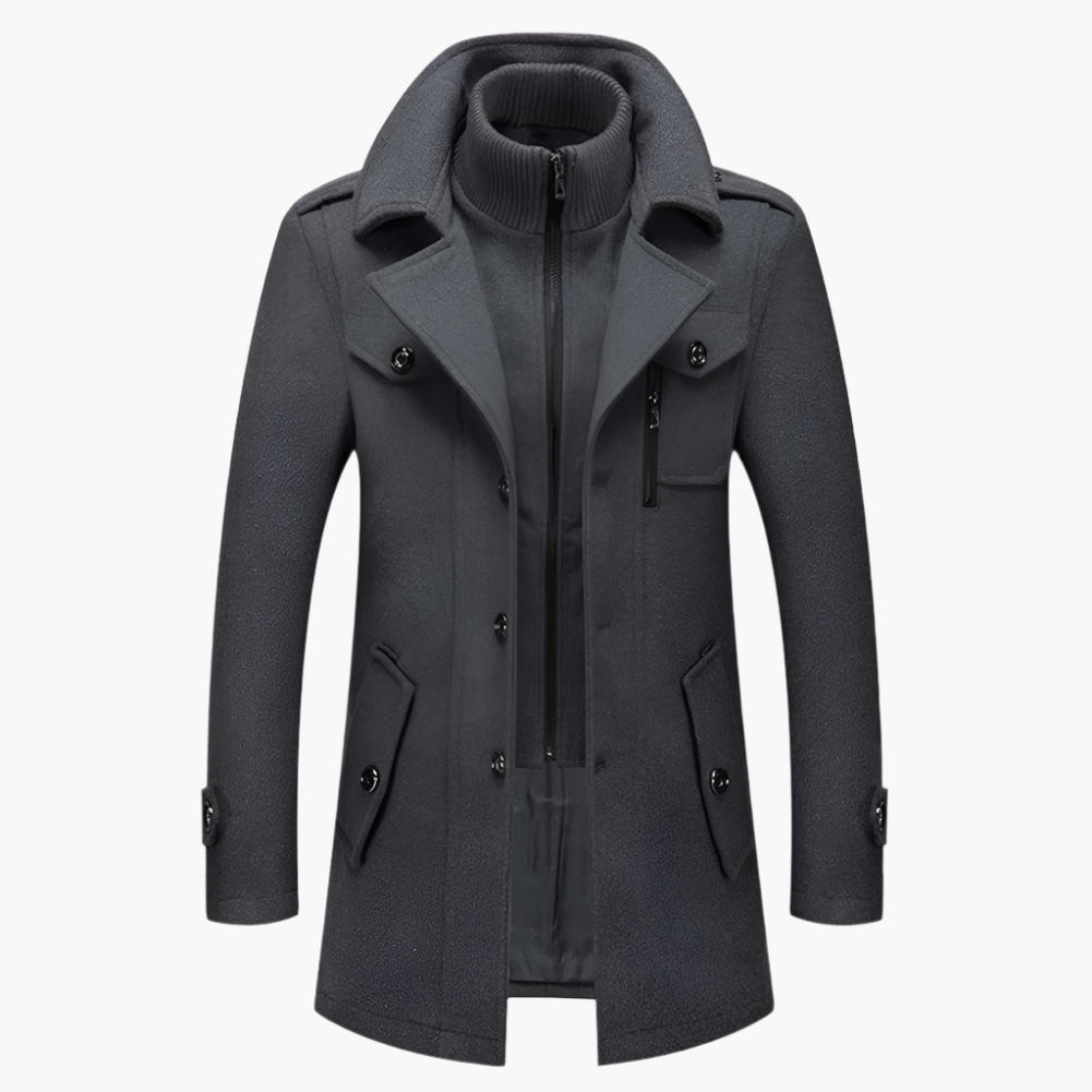 Men's Classic Formal Winter Overcoat – Elegant Two-Piece Business & Casual Jacket