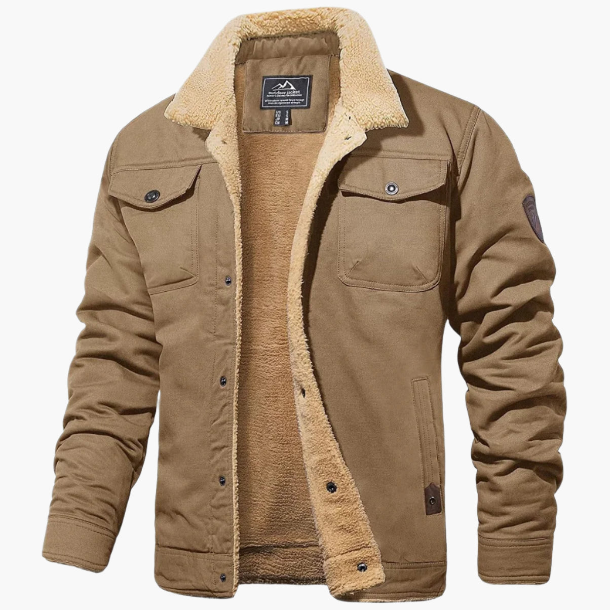 Men's Vintage Winter Bomber Jacket with Sherpa Lining – Stylish and Warm Casual Outerwear