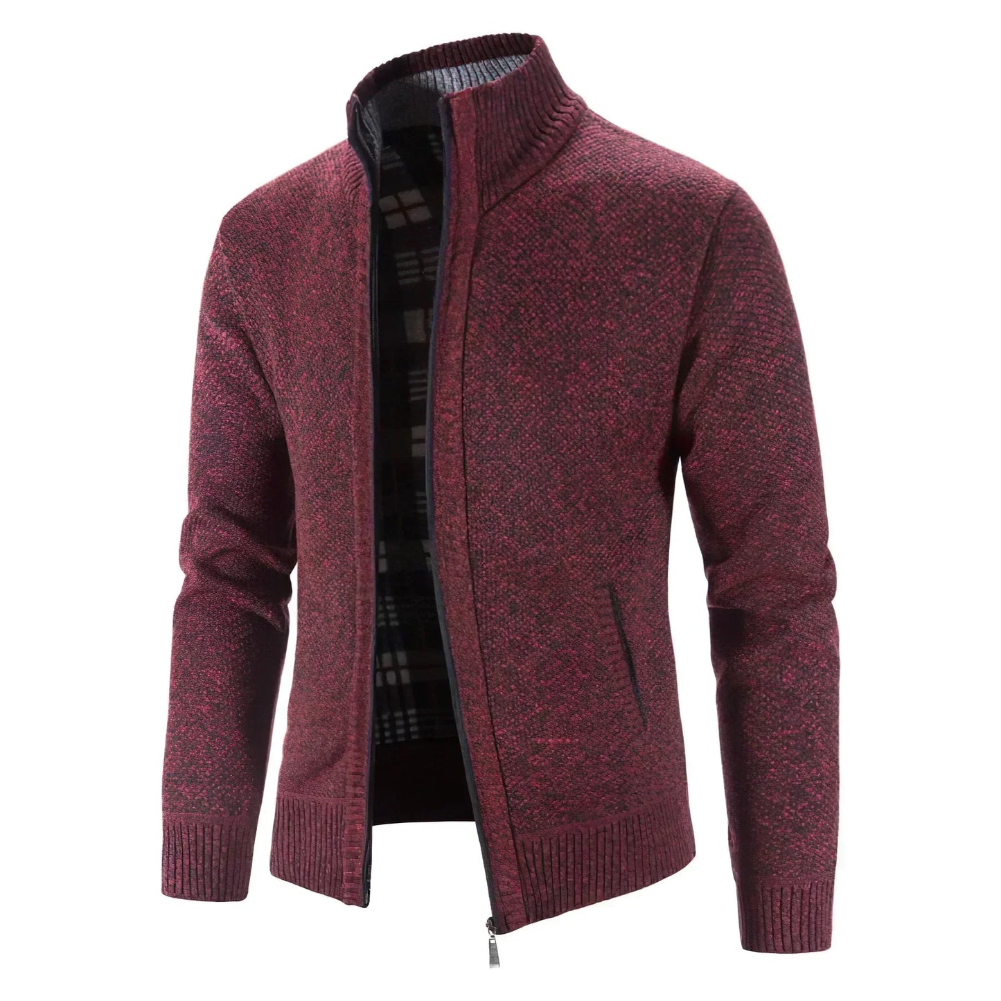 Men's Modern Zip-Up Knit Cardigan Sweater – Stylish Everyday and Office Wear