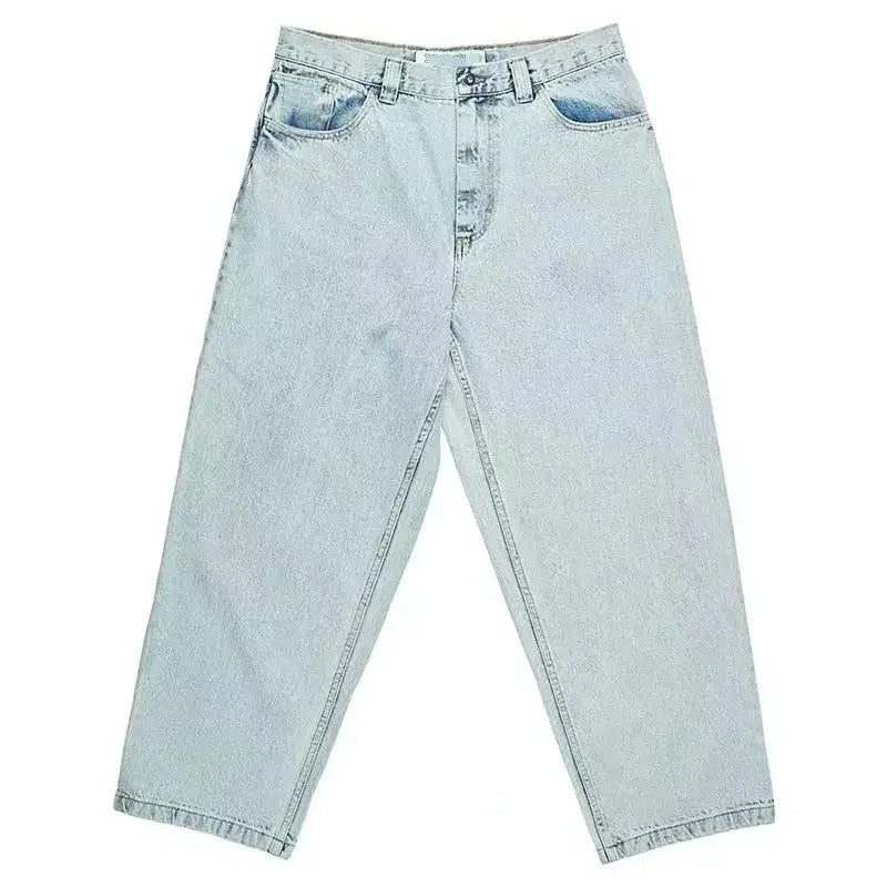 Men's Wide Leg Skate Jeans – Oversized Urban Streetwear Style