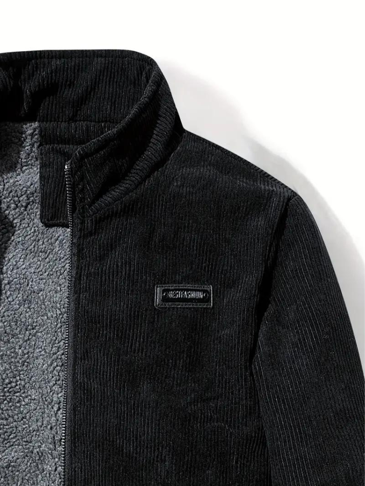 Men's Casual Winter Corduroy Jacket with Warm Fleece Lining