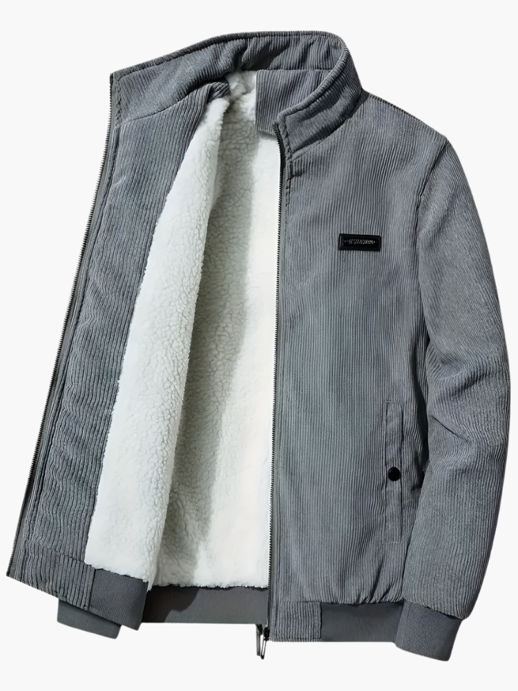 Men's Casual Winter Corduroy Jacket with Warm Fleece Lining