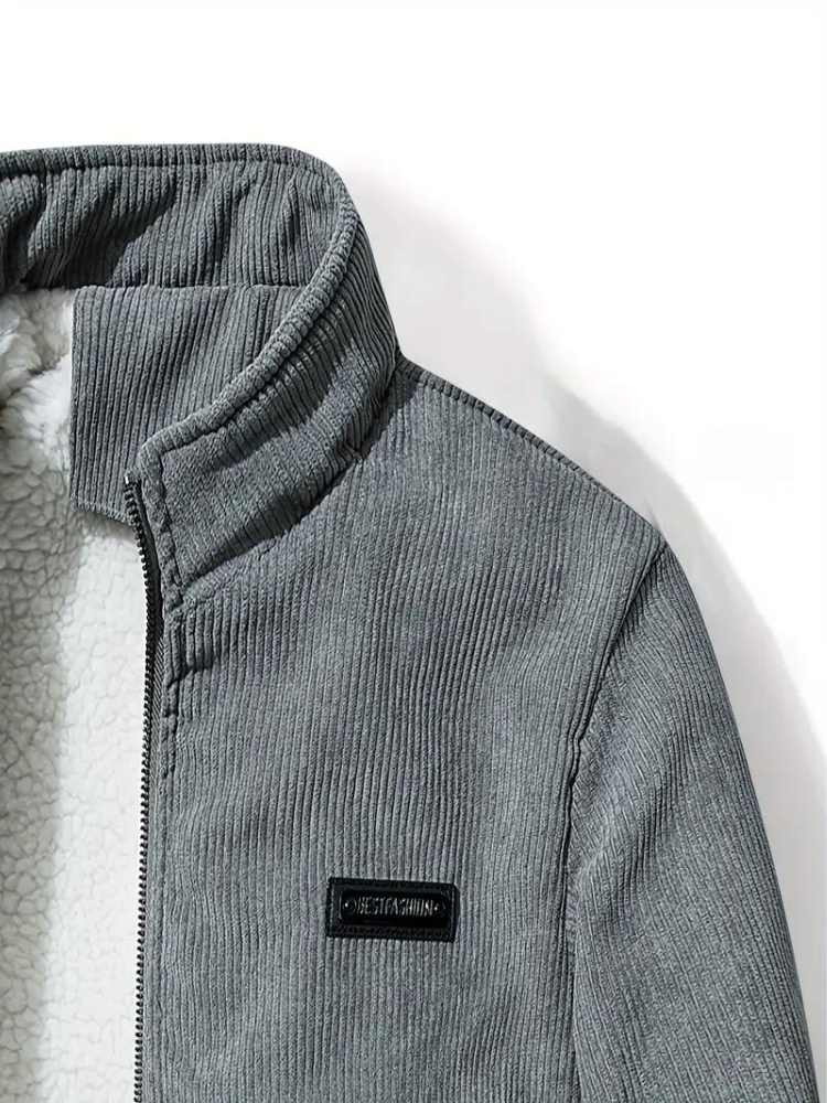 Men's Casual Winter Corduroy Jacket with Warm Fleece Lining