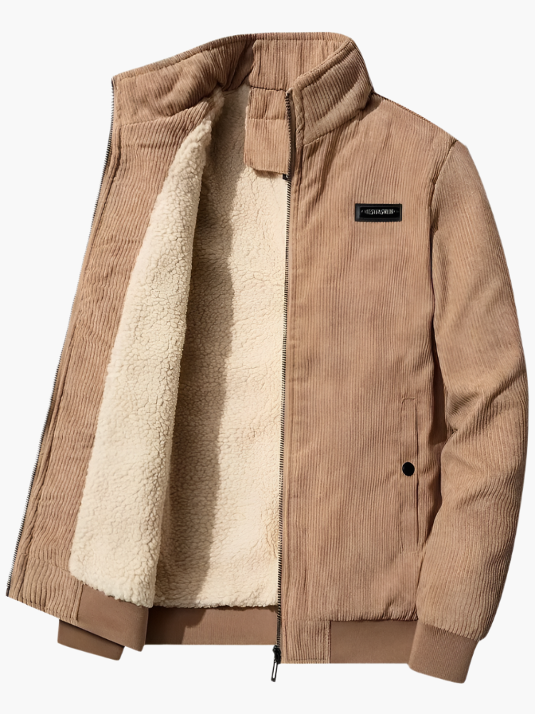 Men's Casual Winter Corduroy Jacket with Warm Fleece Lining