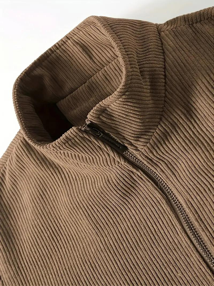 Men's Casual Winter Corduroy Jacket with Warm Fleece Lining