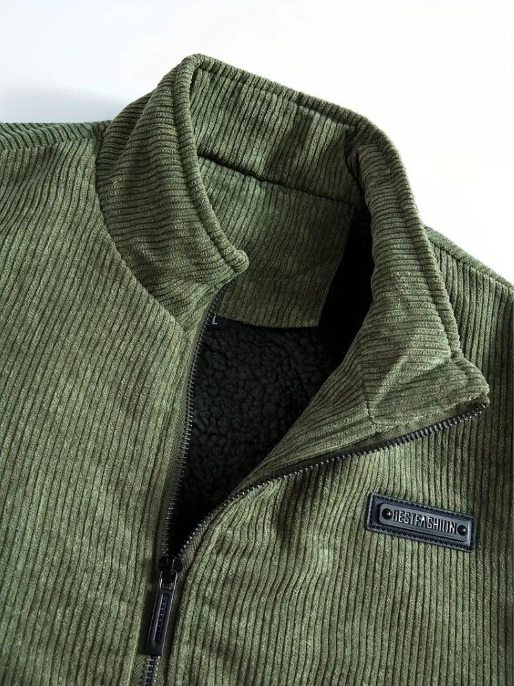 Men's Casual Winter Corduroy Jacket with Warm Fleece Lining