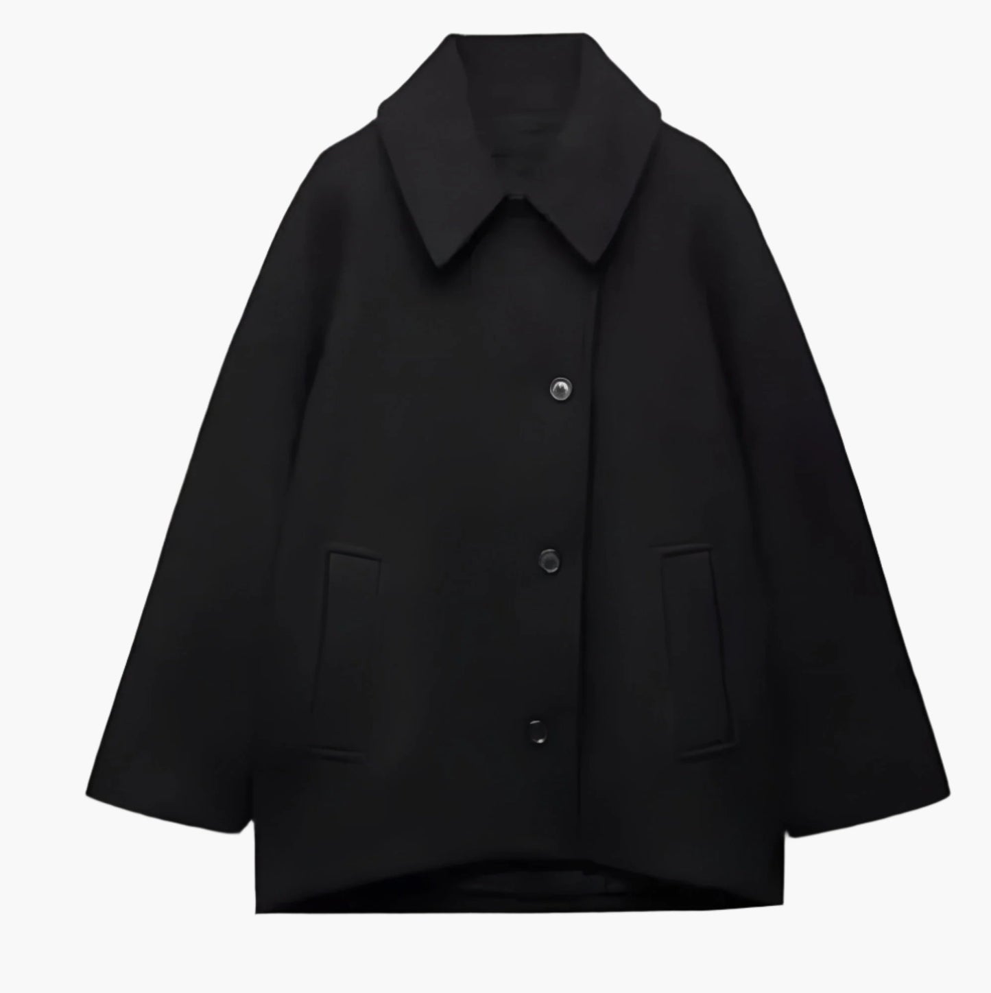 Women's Oversized Double-Breasted Wool Blend Coat – Boxy Fit, Classic Lapel, Chic Urban Style