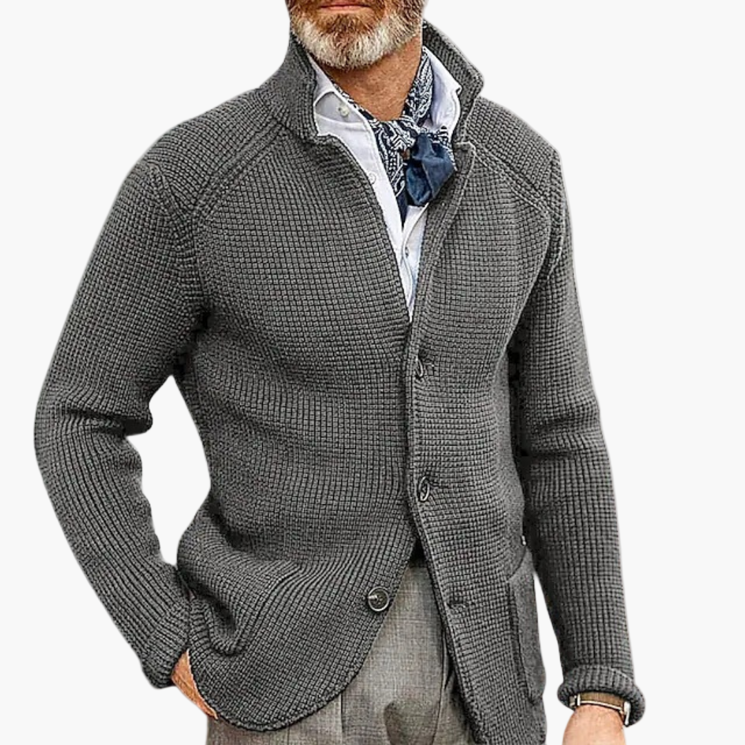 Men's Classic Knitted Button-Up Cardigan Sweater for Smart Casual Style