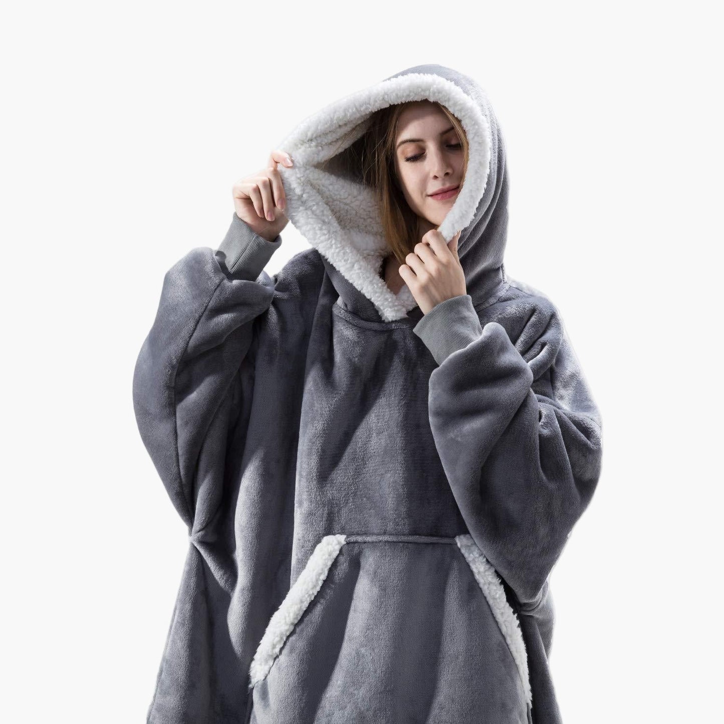 Women's Oversized Cozy Hoodie Blanket – Ultra-Soft Fleece Lounging Wearable Blanket