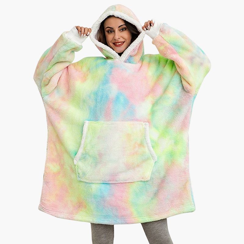 Women's Oversized Cozy Hoodie Blanket – Ultra-Soft Fleece Lounging Wearable Blanket