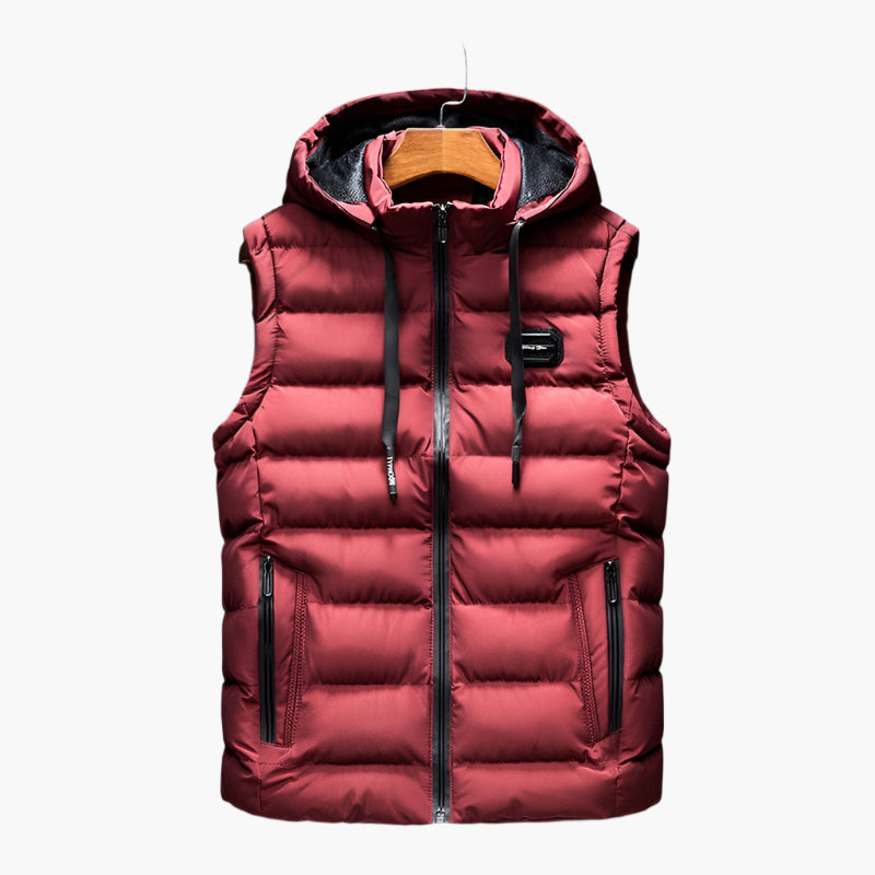 Men's Thermal Puffer Vest with Hood – Modern Outdoor Casual Style