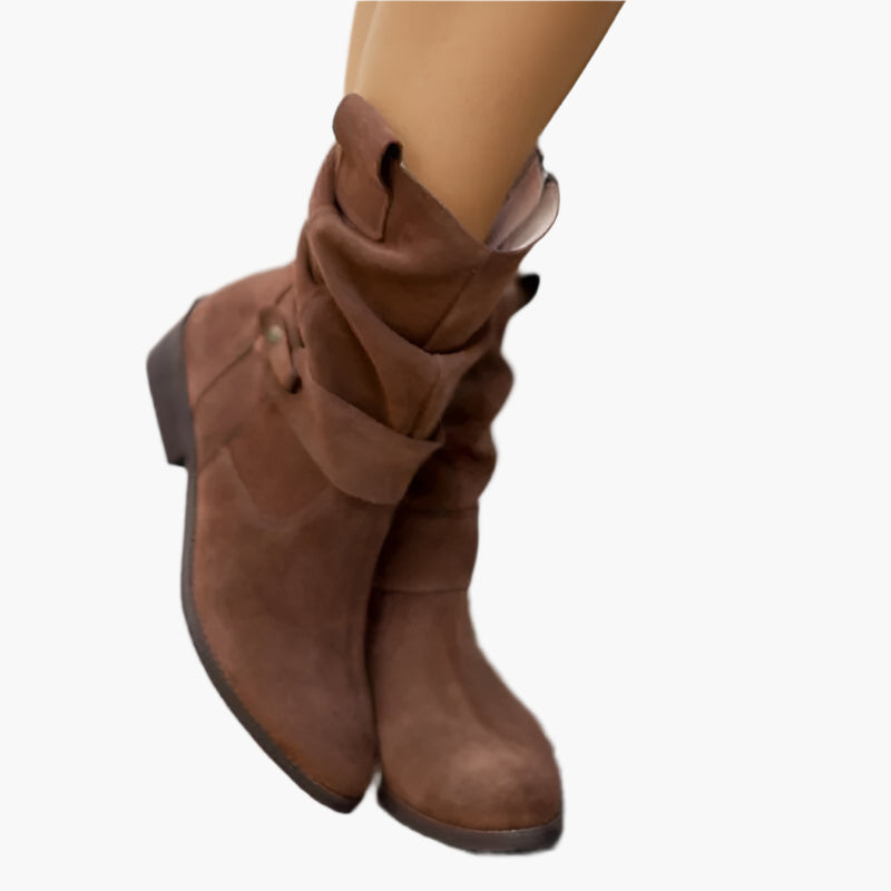 Women's Low-Cut Suede Boots with Zipper, Casual Slip-On Comfort Ankle Booties